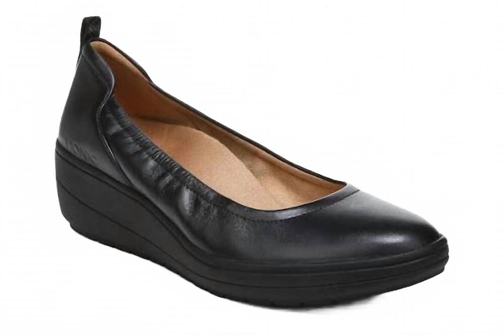 NEW VIONIC women's jacey wedge shoes in black leather